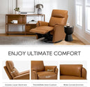 COLAMY Leather Swivel Recliner Chair with Footrest, High Back with Double-Layer Cushion, Glider Recliner for Nursery & Living Room, Bedroom, Camel by TinyTreasures Baby Boutique