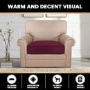 PrinceDeco Stretch Velvet Couch Cushion Cover,Soft Cushion Slipcover for Chair Cushion Furniture Protector Seat Cushion Sofa Cover Width Up to 29.5", Burgundy by CozyNest Decor