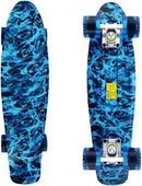 Skateboards Complete 22 Inch Mini Cruiser Retro Skateboard for Kids Boys Youths Beginners by TinyTreasures Baby Boutique