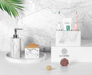 Luxspire Toothbrush Holder, 3 Slots Electric Toothbrush and Toothpaste Holder, Bathroom Countertop Storage Bathroom Accessories Toothbrush Stand for Vanity Counter Organizer Caddy - Gravel White by CozyNest Decor