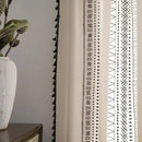 Sutuo Home Boho Curtain 84 Inches Length for Bedroom, Printed Cotton Linen Geometry Rod Pocket Chic Semi Blackout Bohemian Tassels Window Treatment for Living Room, 1 Panel 59" W x 84" L, Black by CozyNest Decor