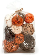 ANDALUCA Large Decorative Vase Filler Bag with Orbs, Balls (Sunset Orange) by CozyNest Decor