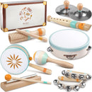 Baby Musical Instruments - Montessori Musical Toys for Toddlers 1-3, Wooden Percussion Instruments Set, Neutral Colors Modern Boho Music Toys for 1 Year Old, Kids Preschool Educational Birthday Gifts by TinyTreasures Baby Boutique