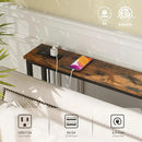 ELYKEN 2 Pack 5.9" Narrow Console Sofa Table with Power Outlets, 5.9" D x 39.4" W x 31.1" H Long Couch Table with Metal Frame and Charge Station with 6.5’ Extension Cord, Rustic Brown by CozyNest Decor