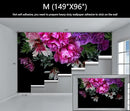 WFBHUA-Purple Peony Floral Wallpaper Tropical Botanical Leaf Rose Flower Wall Mural for Bedroom(Not Peel and Stick) by CozyNest Decor