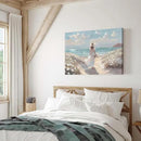 cozy country Beach Wall Art 45"x30" - Coastal Pictures Ocean Canvas Decor - Nautical Artwork Seascape Hand Painting for Girls Room, Bedroom, Sea House by CozyNest Decor