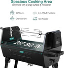 Brand‑Man 2‑in‑1 Charcoal BBQ Grill with Motorized Rotisserie – Portable, Foldable Grill, 257 sq in Outdoor BBQ Grill for Camping & Tailgate, Adjustable Height, Dual Vents by GreenHaven Gardens