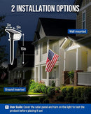 Solar Spot Lights Outdoor Waterproof 1 Pack IP65, 63 LED 3 Lighting Modes Spotlights for Outside Yard Garden House Garage Landscape Lights-Warm White