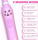 Kids Sonic Electric Toothbrush, Rechargeable Smart Toothbrush for Children, Toothbrush for Toddlers Boys Girls Age 3-12 with 30s Reminder, 2 Mins Timer, 6 Modes, 6 Brush Heads by TinyTreasures Baby Boutique