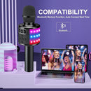 BONAOK Karaoke Microphone for Kids & Adults - Bluetooth Microphones Singing Mic with Disco Lights, Echo Effect, Built-in Speaker Portable Karaoke Player for Party Travel Gifts Q78(Black) by TinyTreasures Baby Boutique