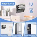3-Tier Magnetic File Holder, No Drilling Installation File Cabinet Organizer, Black Magnetic File Organizer, Magazine Rack, Magnetic Paper Holder for Refrigerator, File Cabinets, Whiteboard by CozyNest Decor