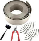 Landscape Edging Kit, Include 4 Inch High 40 Feet Length Terrace Board, 20 Durable Spikes, Edging Pruning Shear, Rubber Mallet Hammer, Gray by GreenHaven Gardens