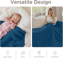 Threadmill Muslin Blanket for Queen Size Bed | 4 Layer 100% Cotton Gauze | Soft, Lightweight, and Cozy for All Seasons | Lightweight Summer Blanket | Folkstone Blue by TinyTreasures Baby Boutique