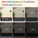 Peakeep Digital Alarm Clock for Bedrooms, Date Day of Week Large Display Numbers 6 Brightness Dimmer, 5 Volume Loud for Heavy Sleepers, 8 RGB Colors Electric Desk Clock Battery Backup, Auto DST by CozyNest Decor