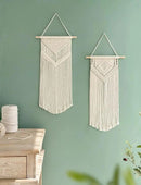 Dahey 2 Pcs Macrame Wall Hanging Woven Tapestry Wall Art Decor - Beautiful for Boho Home Decor, Apartment, Nursery, Party Decorations, 26" L×13" W, Medium by CozyNest Decor