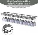 Xverycan Wine Glass Rack Under Cabinet, 12 Row Extreme Large Stemware Hanger, Metal Wine Goblet Holder, DIY Bar Glass Storage Rack for Bar Counter, Kitchen, Screws Included by CozyNest Decor