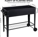 Elevate 32" Tall Raised Garden Bed Outdoor with Wheels & Shelf for Mobility, 400LBS Capacity, Anti-Rust Steel Planter Box for Vegetables/Herbs, Patio-Balcony-Backyard by CozyNest Decor