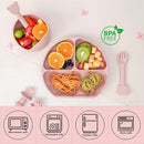 Baby Feeding Set, 13PCS Silicone Baby Self Feeding Set, Toddler Led Weaning Utensils Set with Suction Bowl and Plate, 3 Set of Baby Spoon and Fork, Adjustable Bid, Sippy Cup with Straw and 2 Lids by TinyTreasures Baby Boutique