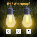 Honche Solar Lights Outdoor Waterproof LED IP66 with 15 Edison Bulb Warm White String Lights Patio Lights Decorate for Christmas Camping Wedding Birthday Backyard Gazebo Party by GreenHaven Gardens