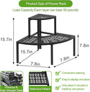 aboxoo 2 Tier Plant Stand Flower Pot Rack for Patio,Metal Stair-Step Style Corner Shelf Planters,Hevay Duty Plant Stand,Quarter Round Display Holder for Indoor Outdoor Use(Black) by GreenHaven Gardens