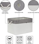Bidtakay White Baskets with Cotton Rope Handles Decorative Storage Bins [3-pack] Fabric Bins for Organization Linen Closet Shelf Storage Baskets for Clothes Toys Towels 15 X 11 X 9.5 Inches by TinyTreasures Baby Boutique