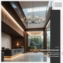 Black Living Room Chandelier 18 Light Hight Ceiling Foyer Candle Chandelier Large Dining Room Light Fixture Over Table 59in Metal Modern Chandeliers Hanging Light for Entry Master Bedroom by CozyNest Decor