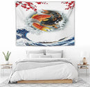 Houselerax Koi Fish Tapestry, Japanese Style Yin Yang Big Wave Cherry Blossoms Tapestries Wall Hanging for Bedroom Living Room Office Decor 80"x60" by CozyNest Decor