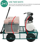 Heavy Duty 480 Lbs Capacity Mesh Steel Garden Cart Folding Utility Wagon with Removable Sides (Green) by GreenHaven Gardens