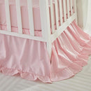 Brandream Farmhouse Crib Bedding Sets for Girls and Boys | 3 Piece Nursery Set Pink Ruffles | Baby Comforter, Fitted Crib Sheet, Crib Skirt Included,100% Cotton Percale by TinyTreasures Baby Boutique