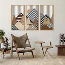 IARTTOP Large Mountain Wood Wall Art 16"x32"x3 Abstract Forest Wall Sculpture Geometric Boho Sunset Wilderness Artwork for Bedroom Living Room Office by CozyNest Decor