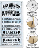 Rustic Western Bathroom Decor - Funny Wall Signs, Farmhouse Country Rules Wall Decor D1 by CozyNest Decor
