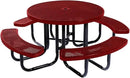 Coated Outdoor Furniture Heavy-Duty Portable Outdoor Picnic Table with Umbrella Hole, Punched Steel Commercial-Grade Patio Dining Furniture Made in America (46" Round Top, Textured Burgundy) by GreenHaven Gardens