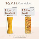 ComSaf Glass Spaghetti Pasta Storage Container with Lids 2 Qt Set of 3, Tall Clear Airtight Food Storage Jar with Wood Cover Kitchen Pantry Storage Container for Noodles Flour Cereal Coffee Beans by CozyNest Decor