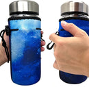 Water Bottle Bag Carrier, Neoprene Sleeve Portable Insulator Cover With Drawstring for 18-20 Oz Bottles (Blue) by TinyTreasures Baby Boutique