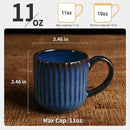 famiware Coffee Mugs Set of 4, Starlight 11 oz Mug Cup Set with Handle for Coffee, Tea, Cocoa, Milk - Ceramic Stoneware Mug Set, Nebulas Blue by CozyNest Decor