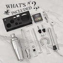 Bartender Kit Cocktail Shaker Set with Stand 17-Piece Bar Tool Bar Set for Drink Mixing Home Bartending Kit Bar Cart Accessories: Martini Shaker, Mixer Spoon, Jigger, Muddler, Strainer & Recipes Gifts by CozyNest Decor
