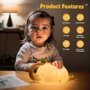Silicone Elephant Night Light for Kids - 3-Level Dimmable & Rechargeable LED Lamp, Touch Control Soft Animal Light for Nursery, Baby Room Decor by TinyTreasures Baby Boutique