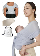 Konny Baby Carrier Flex AirMesh with Head Support- Adjustable, Easy to Wear Baby Wrap Sling, Perfect for Newborn Babies Essentials up to 44 lbs (XS-XL) -Pale Blue by TinyTreasures Baby Boutique