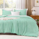 Litanika Comforters Mint Green King Size, 3 Pieces Lightweight Solid Bedding Set & Collections, All Season Fluffy Bed Set (104x90In Comforter & 2 Pillowcases) by CozyNest Decor