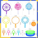 Lenwen 16 Pcs Giant Bubble Wands Kit Big Maker Toy Large Gigantic Bubble Wands with Refill and Tray for Summer School Birthday Outdoor Playtime Fun Activity Party Favors(Classic) by TinyTreasures Baby Boutique