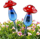 NiHome Mushroom Spike Self-Watering Bulb 2-Pack 10" Long Gradient Red Blue Hand-Blown Glass Globe Pot Plant Waterer for Home Indoor Outdoor Garden Patio Hanging Flower Automatic Irrigation System by GreenHaven Gardens
