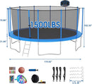 SKYUP Tranpoline 1500LBS 16 15 14 12 10 8 FT Tranpoline for 7-10 Kids and Adults, Windproof Outdoor Tranpoline with Enclosure Net, Basketball Hoop, Easy to Install & Last Long - ASTM Approved by TinyTreasures Baby Boutique