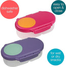 b.box Snack Box (2-pack) Reusable Snack Containers with Lids – Bento Box for Kids & Toddlers, Leakproof Lunch Box, BPA-Free and Dishwasher Safe Snack Container (S'shake + Lilac Pop, 1 3/4 Cup) by TinyTreasures Baby Boutique