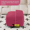 MeMoreCool Square Stuffed Pouf Ottoman Foot Rest, Floor Pouf Foot Stool with Foam Chunk Filling, Soft Stuffed Ottoman Footrest for Living Room by CozyNest Decor