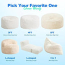 Hobestluk 3 in 1 Bean Bag Chair Giant Bean Bag Chairs for Adults with Plush Faux Fur Cover Convertible Bean Bag Floor Cushion with Machine Washable Cover for Living Room (Plush White) by CozyNest Decor