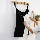 Linen Hanging Laundry Bag, 100% Linen Over The Door Laundry Hamper with Buttons and Zipper, Space Saving Door Hampers for Laundry Dirty Clothes Home Travel, Black by CozyNest Decor