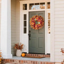 26" Fall Wreath for Front Door - Large Artificial Maple Leaves Fake Silk Peony Faux Pumpkin Outdoor Wreath for Porch, Window,Farmhouse,Home,Thanksgiving Day Harvest Festival Autumn Decor by CozyNest Decor