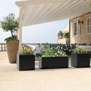 Tall Metal Cube Planter for Outdoor Plants 20" L x 20" W x 20" H, Heavy Duty Steel Rectangular Planter Box with Removable Insert Shelf, Modern Décor for Outside, Indoor, Garden (Black) by CozyNest Decor
