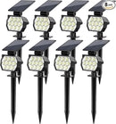 Solar Spot Lights Outdoor Waterproof IP67, 8 Pack - 50 LED Adjustable Solar Powered Landscape Spotlight with 3 Lighting Modes, Stake Light for Outside Yard Lawn Pathway Tree (Cool White) by GreenHaven Gardens