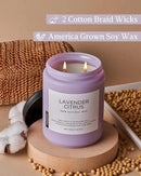 M&SENSE Lavender Citrus Candles, 19.4oz 110H Burn Time Large Natural Soy Candles for Home Scented, Stress Relief Aromatherapy Gifts for Mom Friends Teacher & Spa, Bath, Yoga by CozyNest Decor